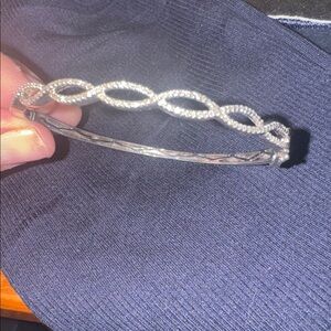 STERLING SILVER AND DIAMOND Infinity Bangle Bracelet